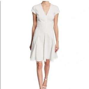 Elegant White V-Neck Dress